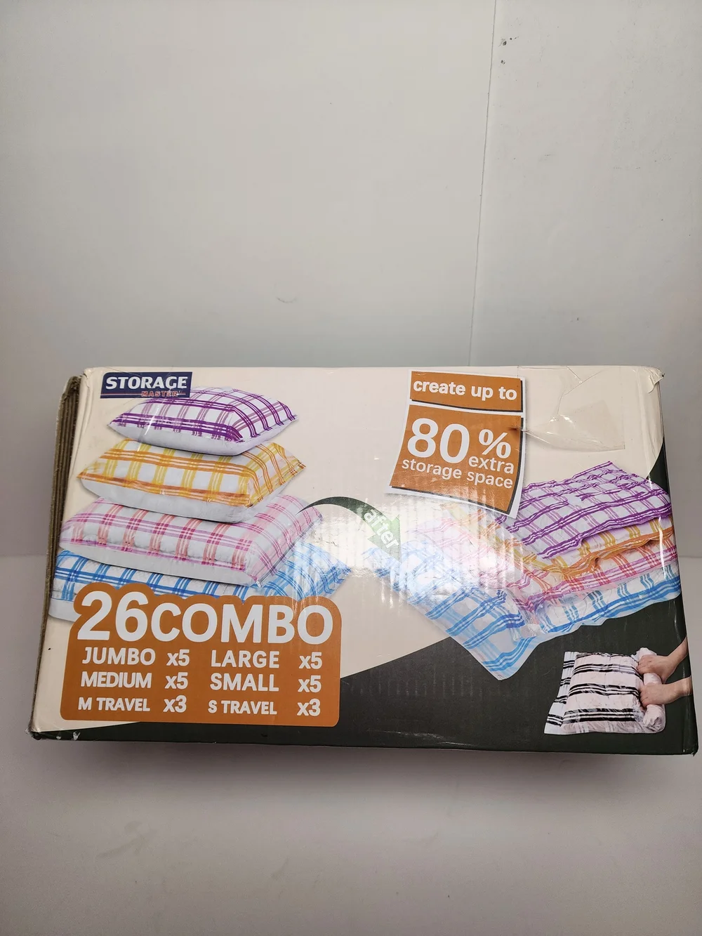 Storage Master 26 PACK Combo Vacuum Bags 5Jumbo 5Large 5Med 5Small 3MTrav 3STrav